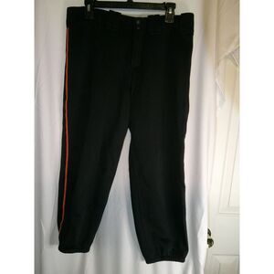 Mizuno Women's Black Baseball Pants with Orange Piping Athletic Softball L